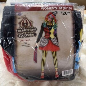 Freak Show Circus Clown Halloween Fantasy Costume Horror Female Adult M 8/10
